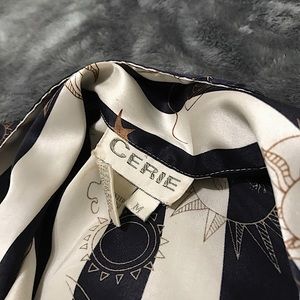 Satin celestial button up